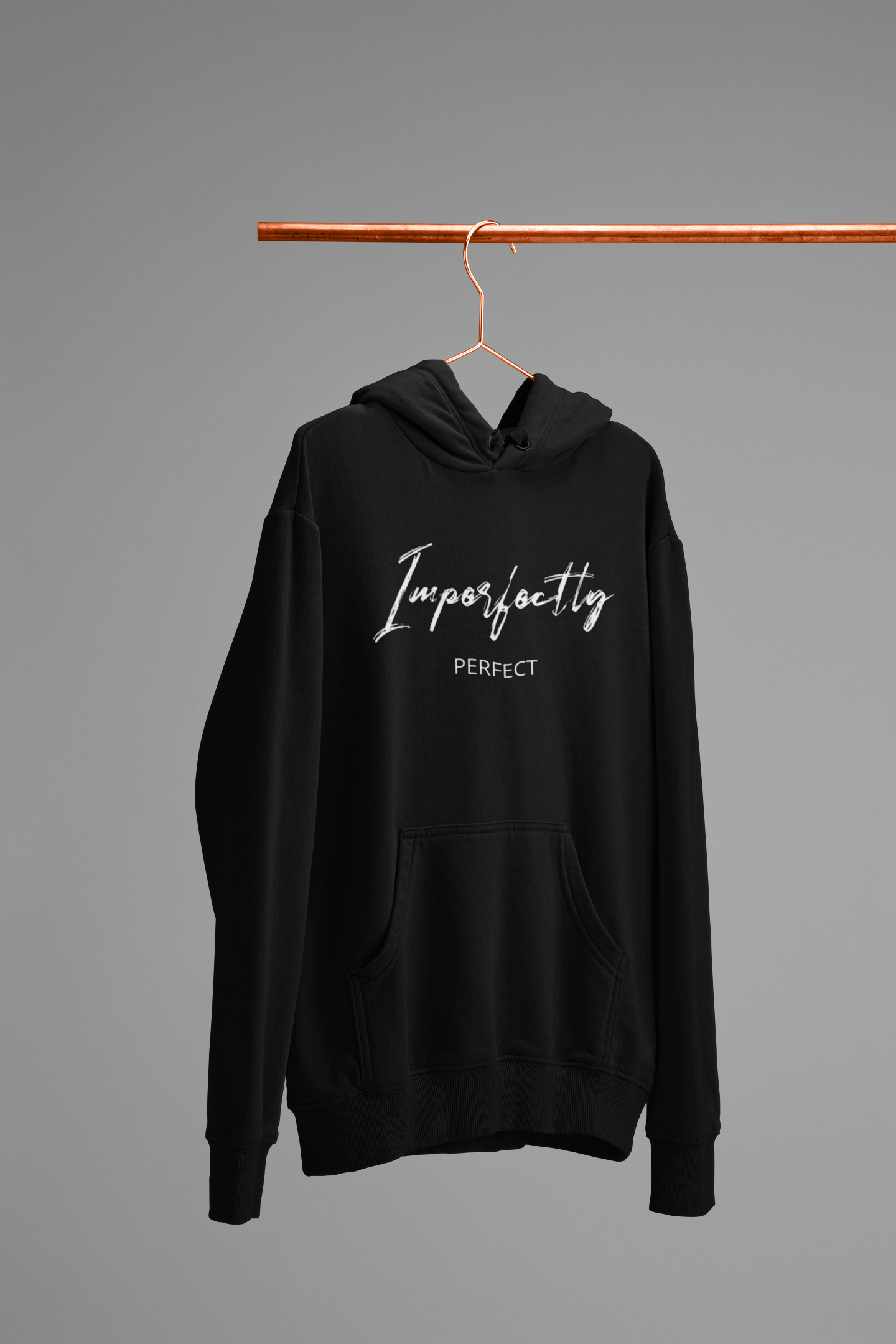 Imperfectly Perfect Black Men's Hoodie