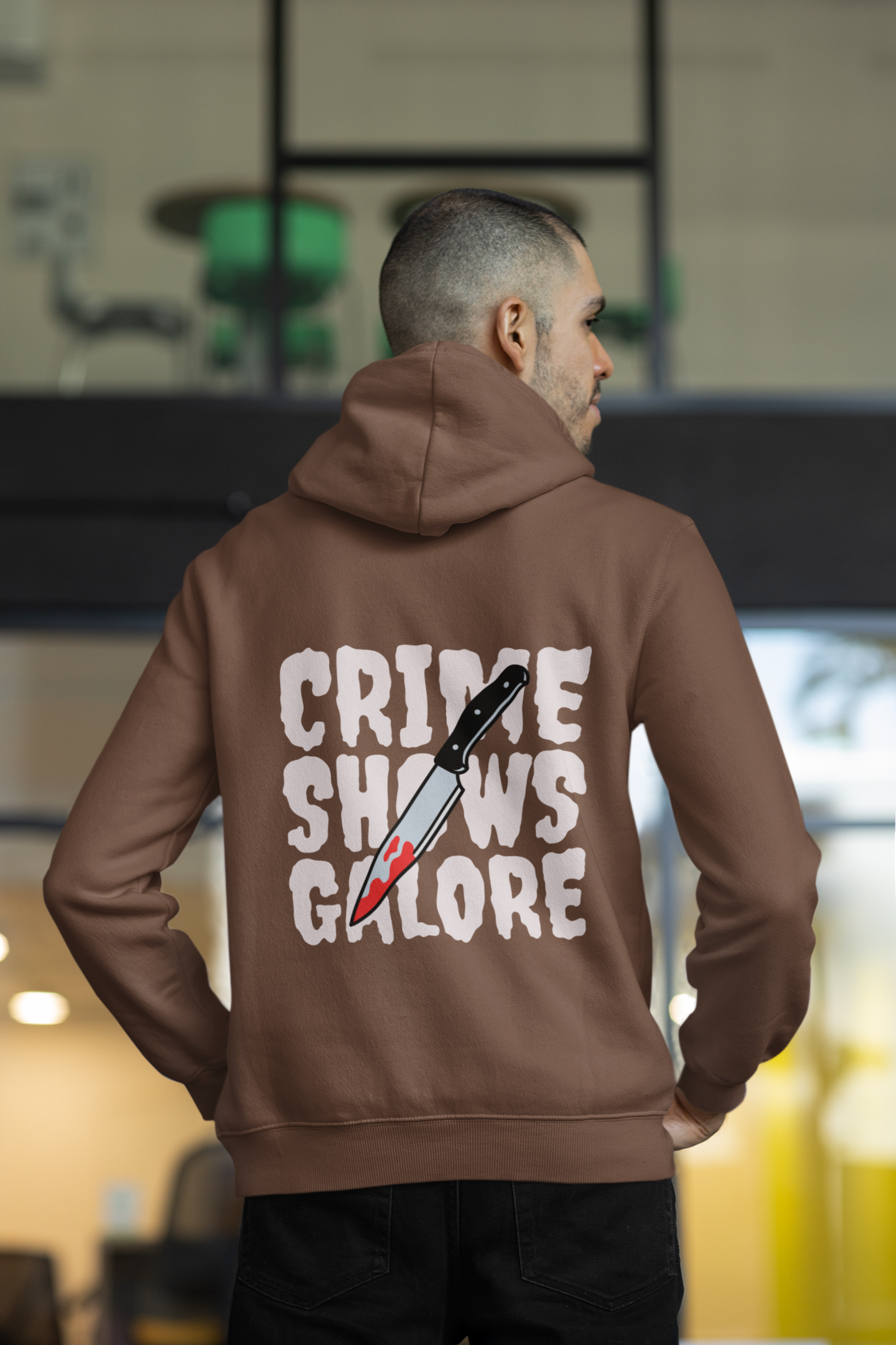 Crime Shows Galore Brown Hoodie