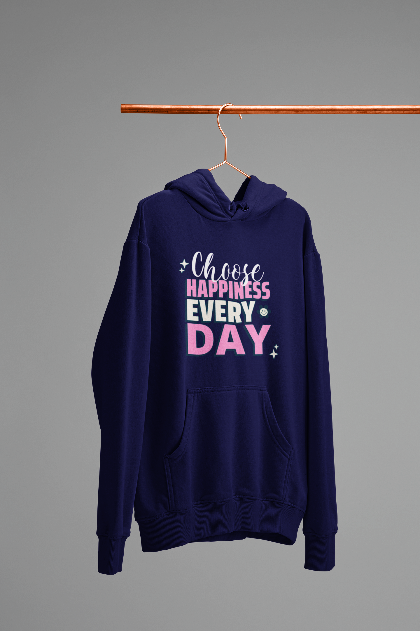 Choose Happiness Every day Blue Men's Hoodie
