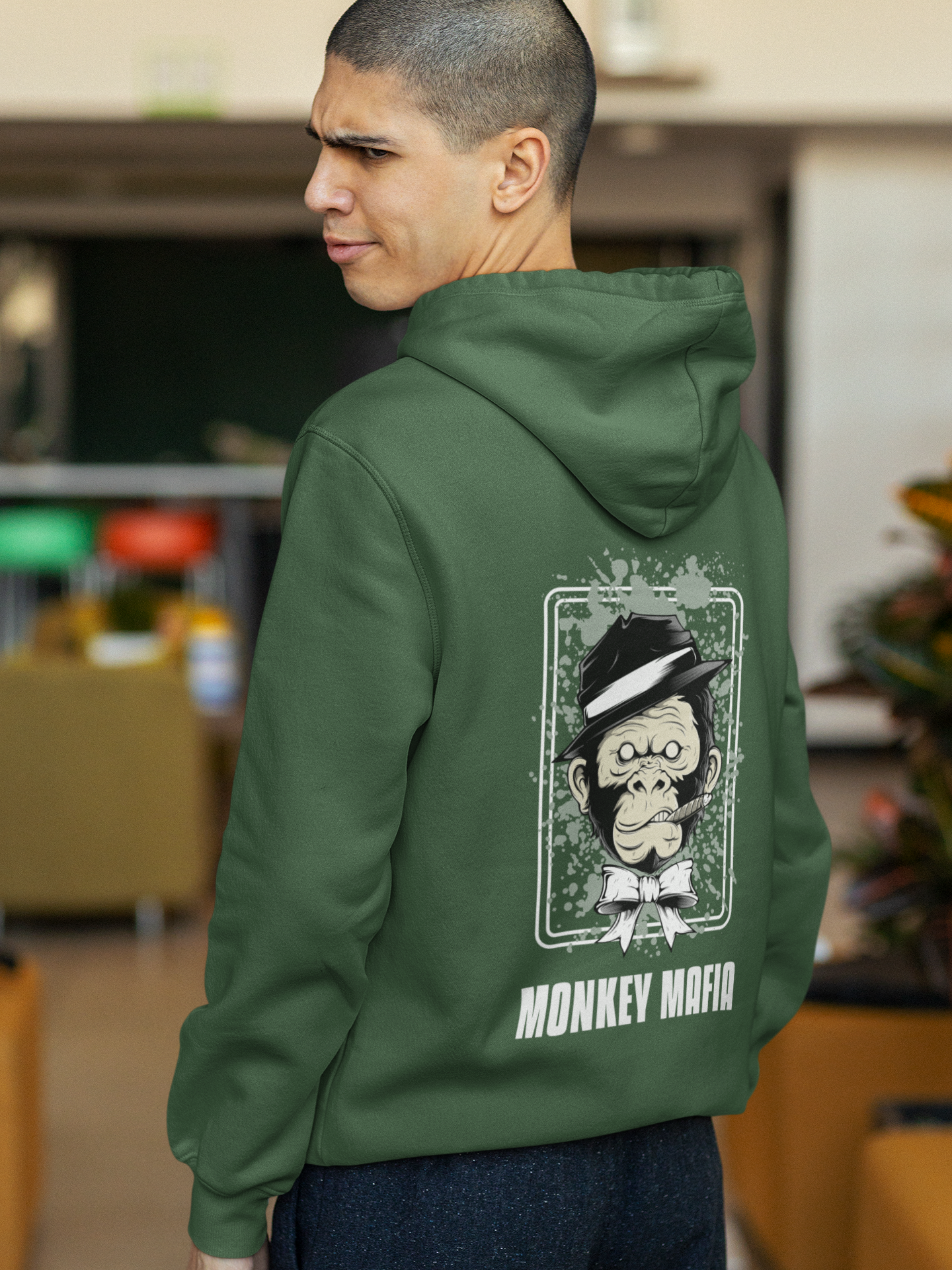 Monkey Mafia Green Hoodie