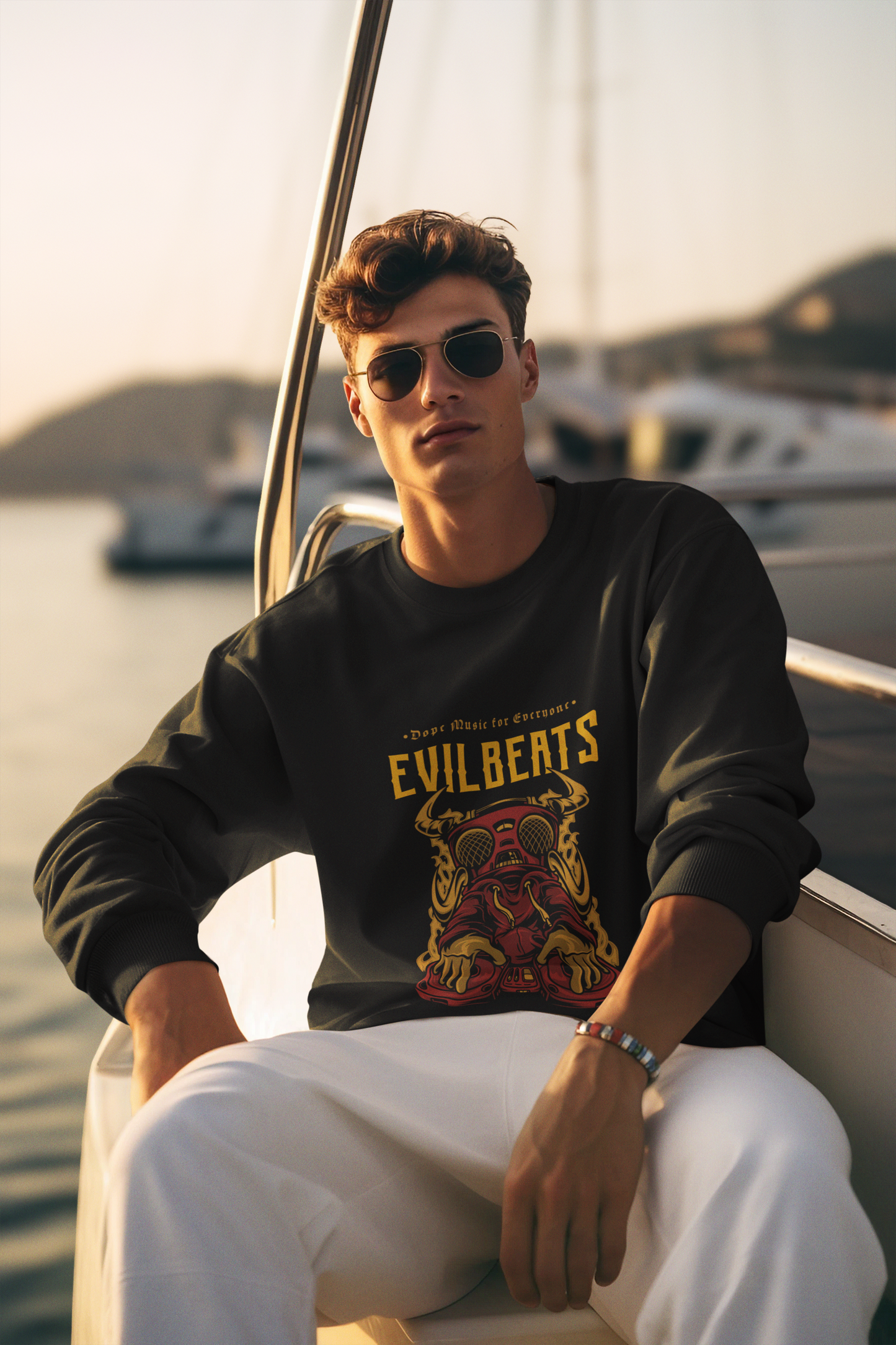 Evil Beat Men's Black Sweatshirt