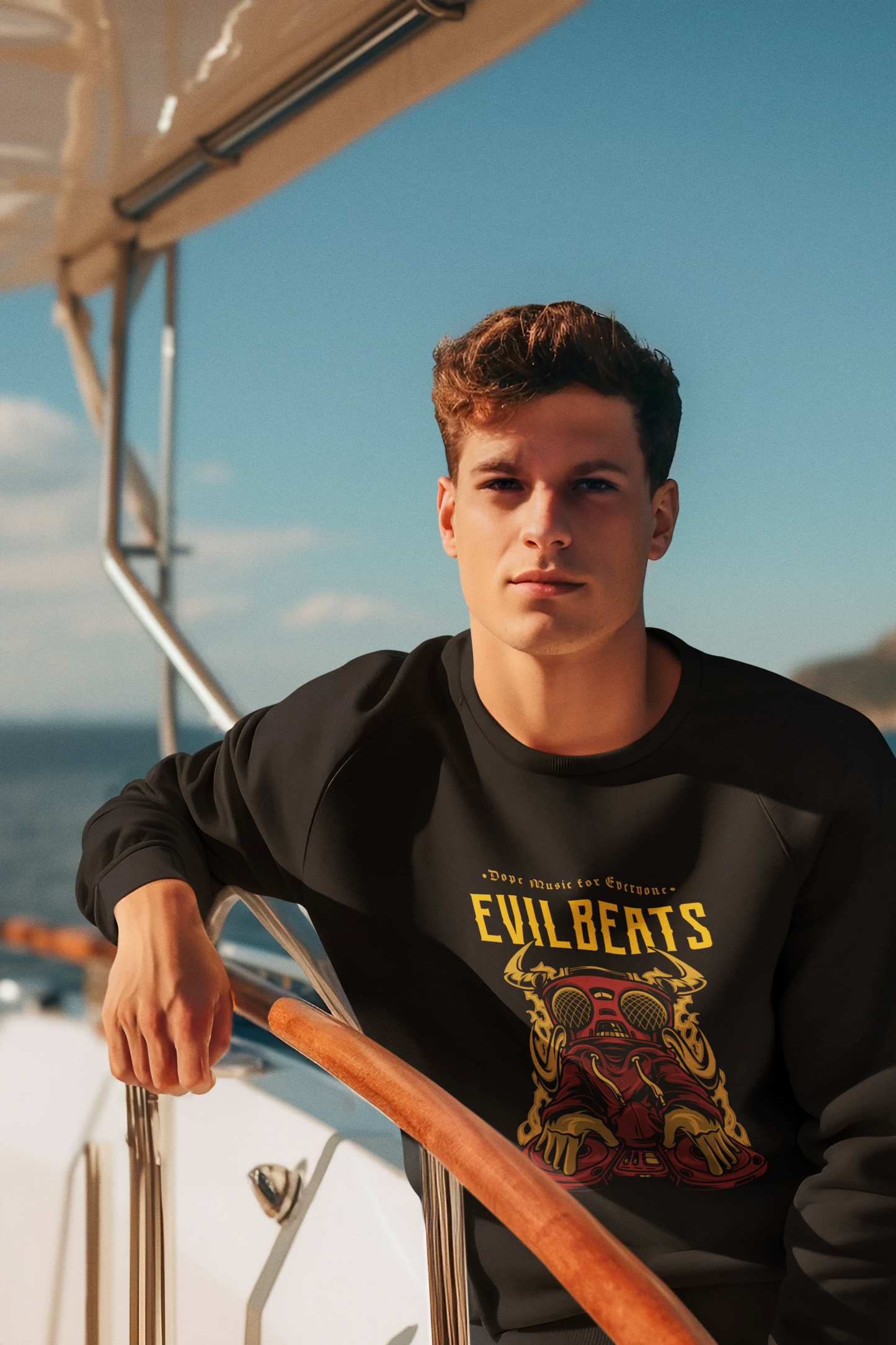 Evil Beat Men's Black Sweatshirt