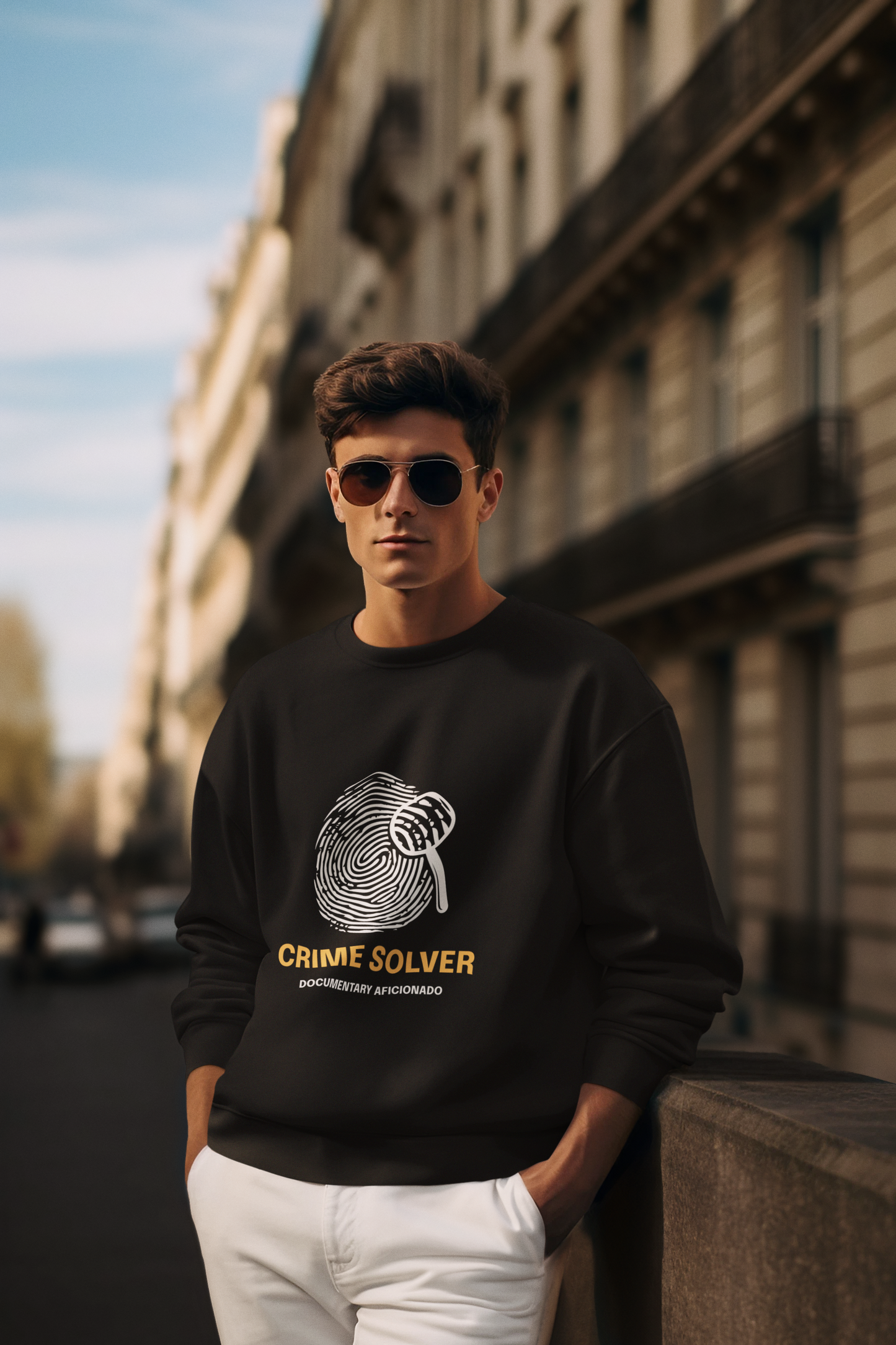 Crime Solver Men's Black Sweatshirt