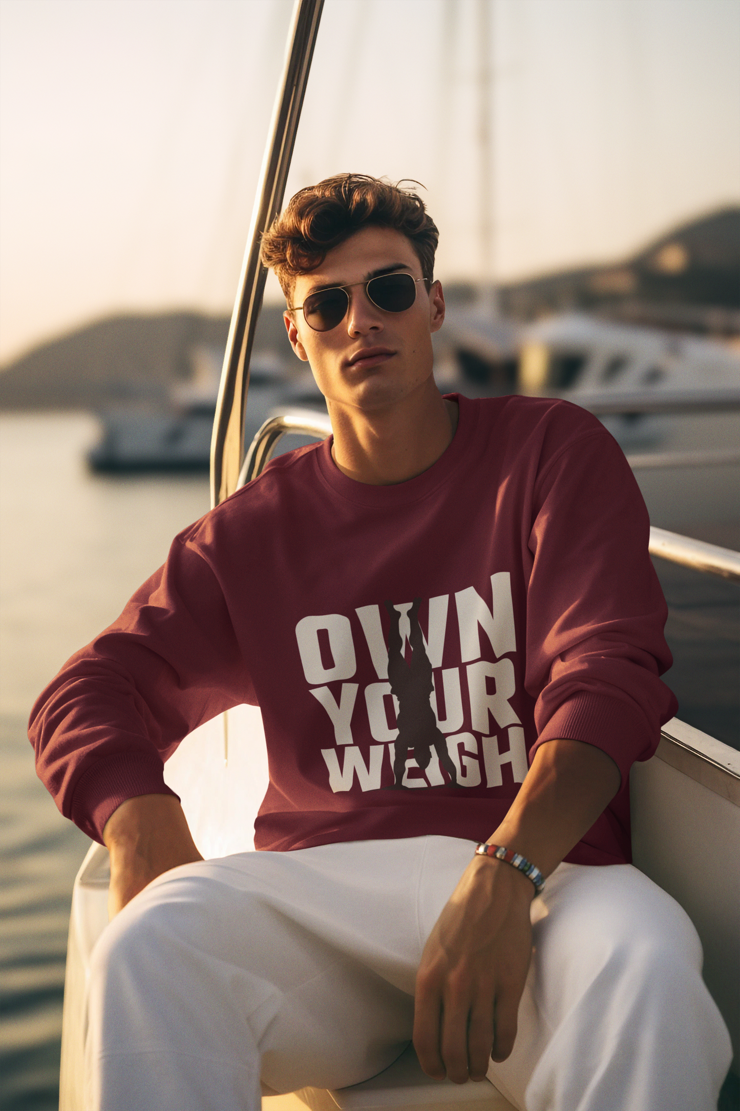 own-your-weigh-mens-Maroon-sweatshirt