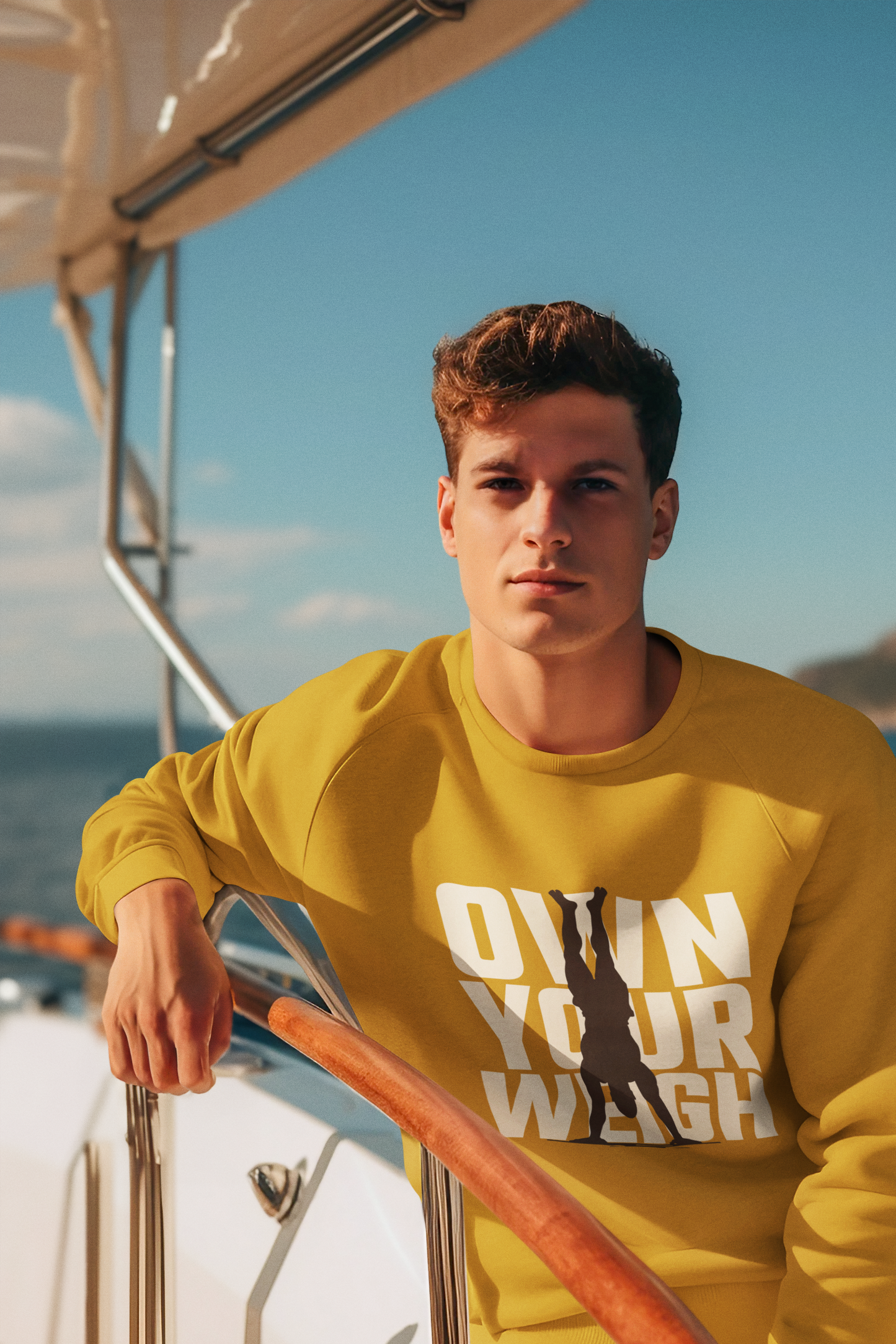 Own Your Weigh Men's Mustard Yellow Sweatshirt