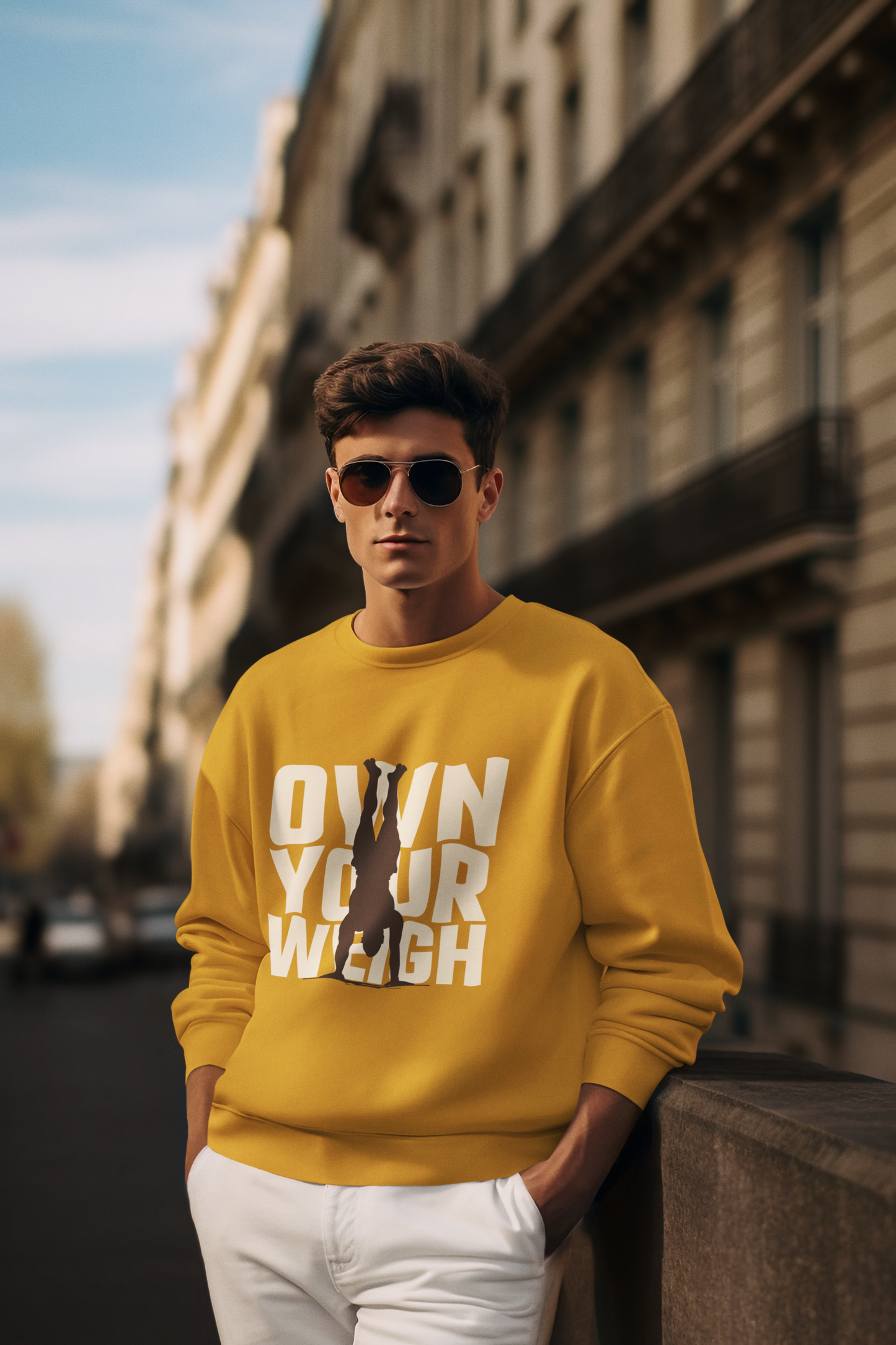Own Your Weigh Men's Mustard Yellow Sweatshirt