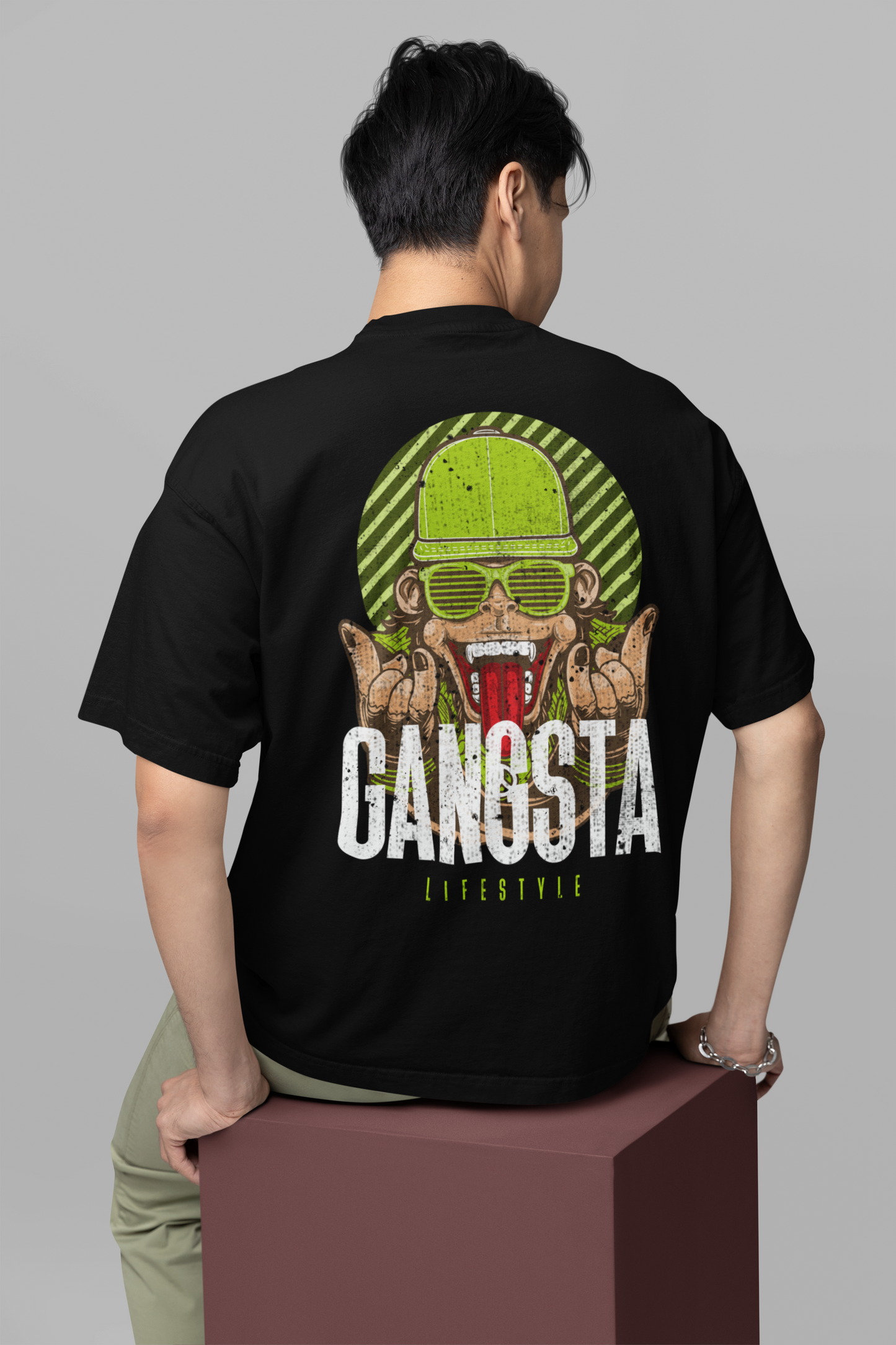 Black Gangsta Life Style Oversized T-Shirt