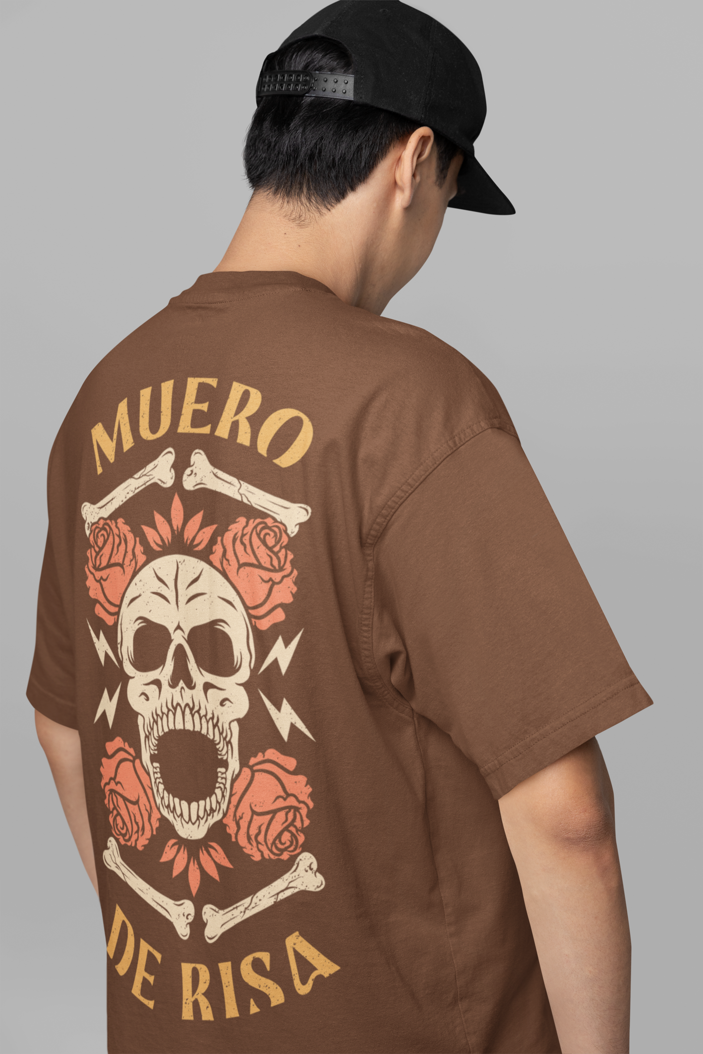 muero-de-risa-brown-oversized-t-shirt