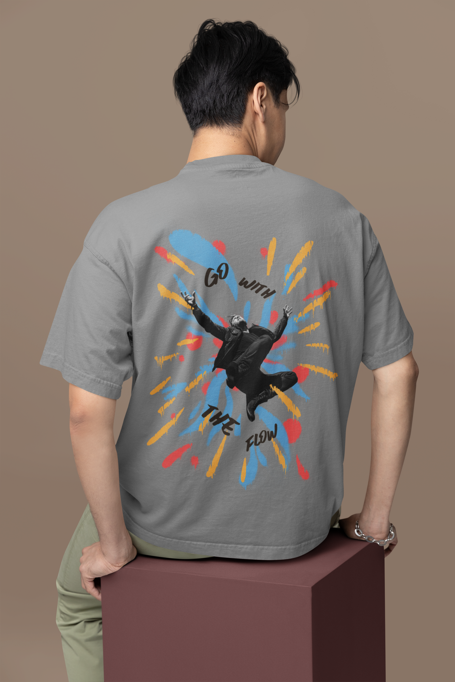 Grey Go With The Flow Oversized T-Shirt