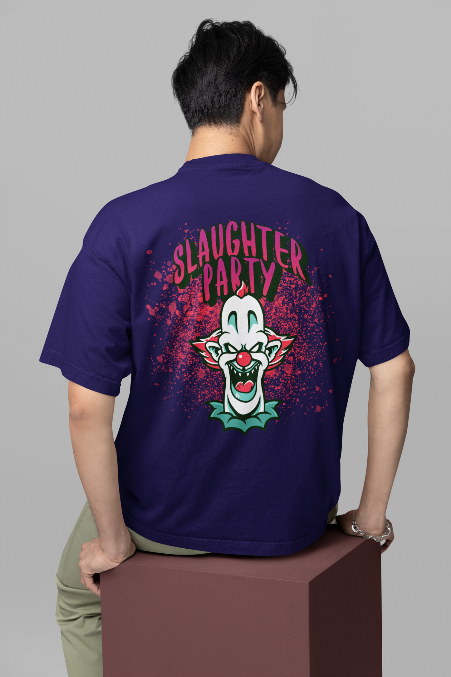 Slayer Party Blue Oversized T-Shirt