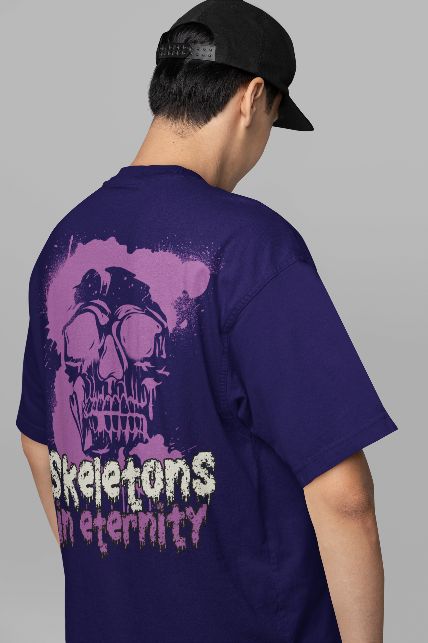 Skeleton in Eternity Blue Oversized T-Shirt
