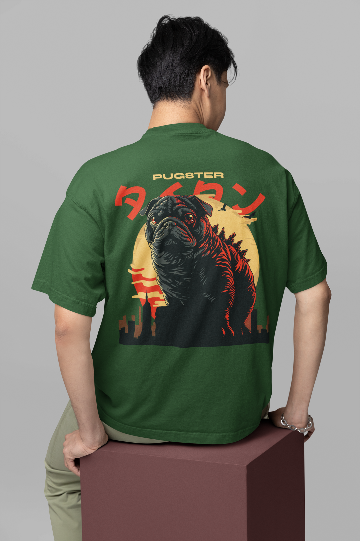Green Pugster Oversized T-Shirt