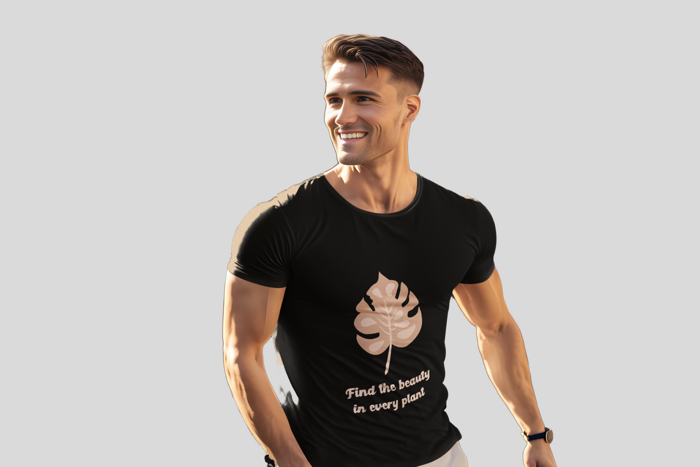 Black FIND THE BEAUTY Life Style Regular T-Shirt