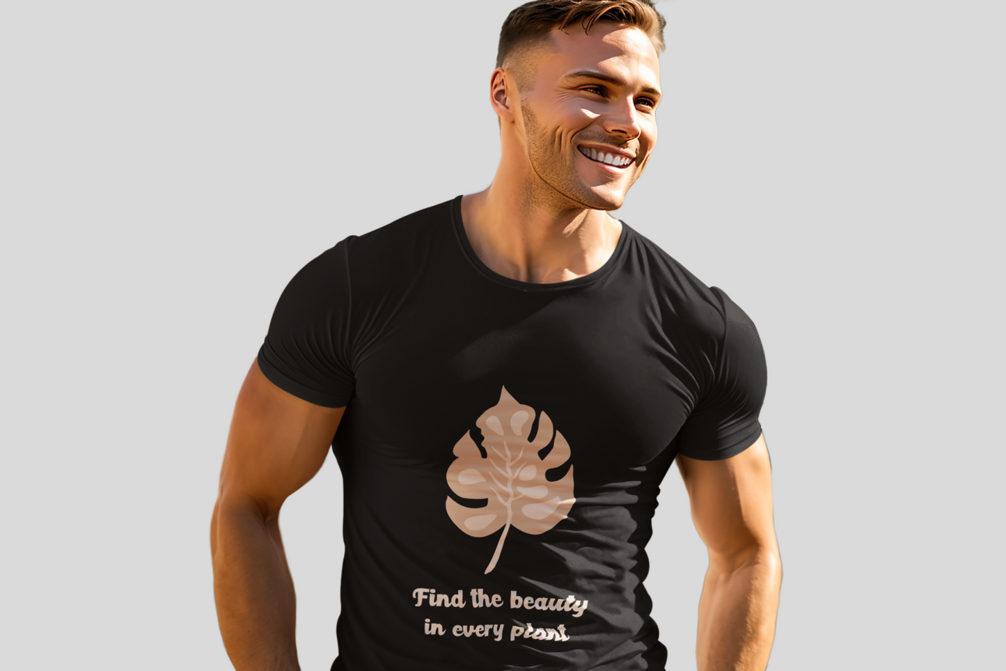 Black FIND THE BEAUTY Life Style Regular T-Shirt