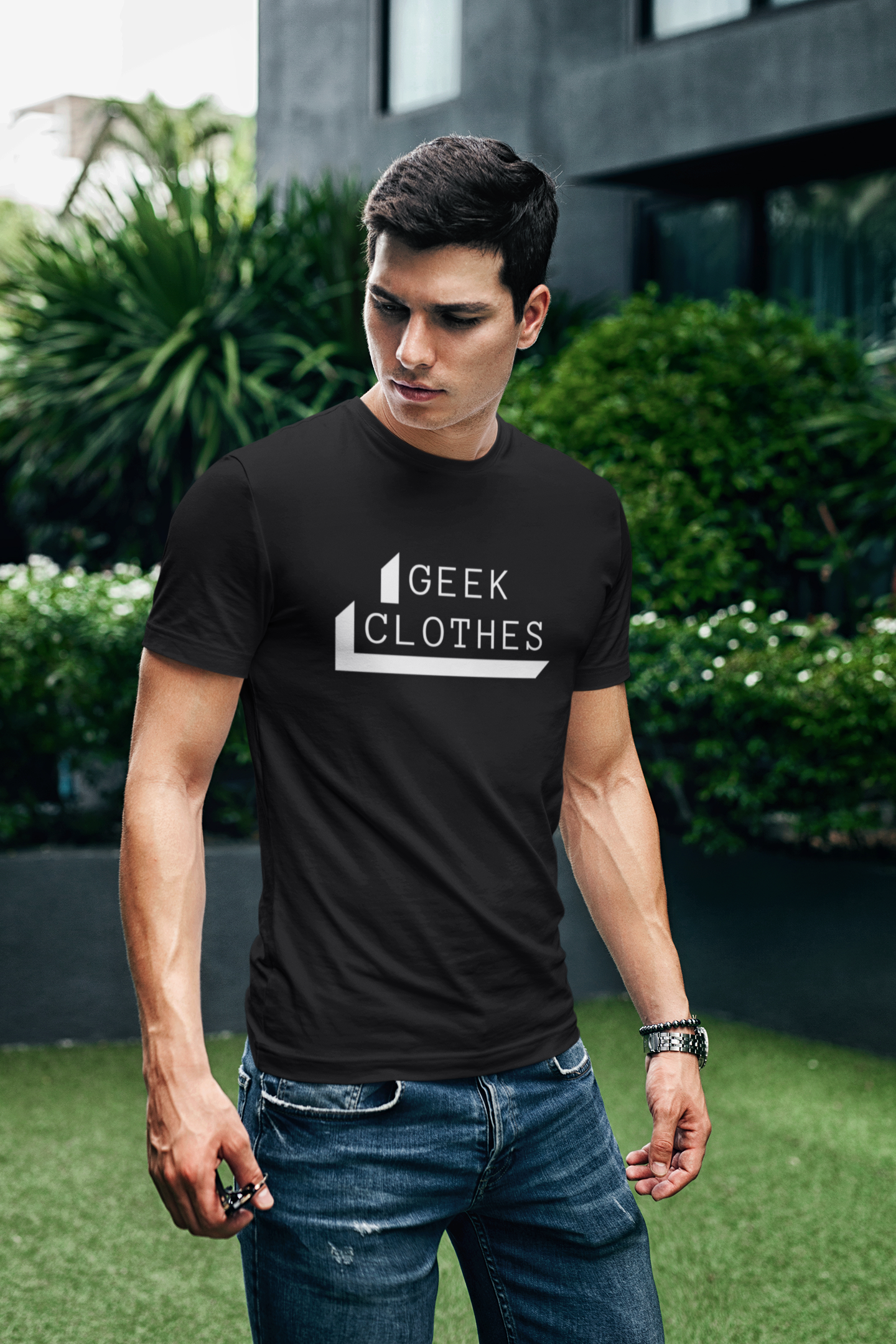 Black GEEK CLOTHING Life Style Regular T-Shirt