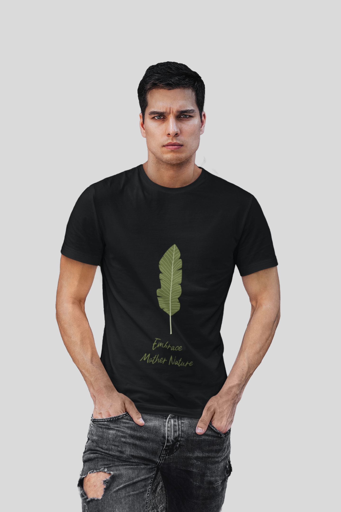 Black mother nature leafe Style Regular T-Shirt