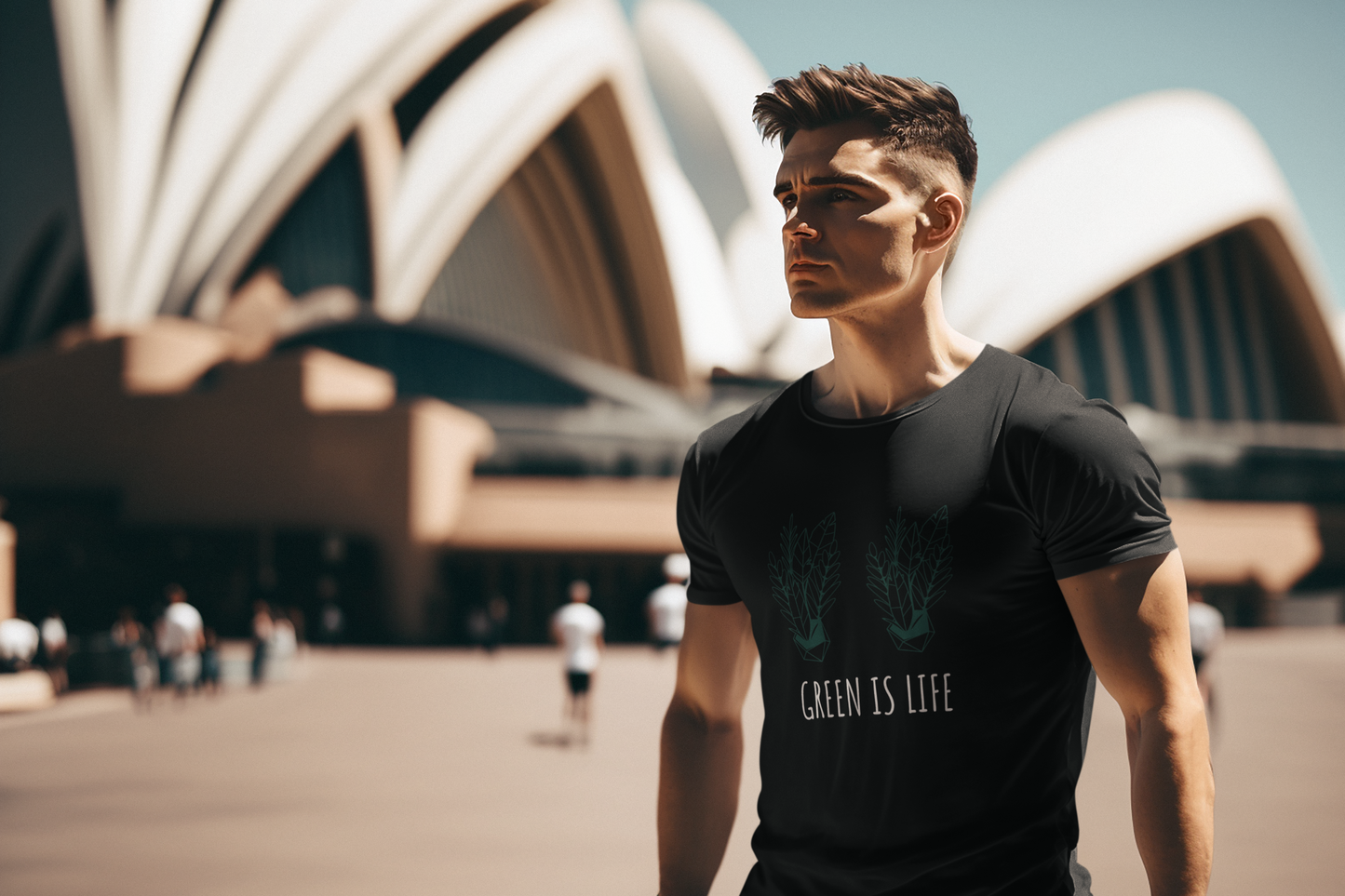 Black GREEN IS LIFE Style Regular T-Shirt