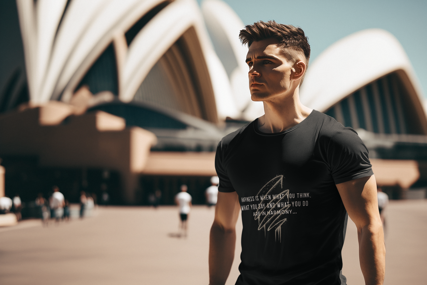 Black HAPINESS Life Style Regular T-Shirt