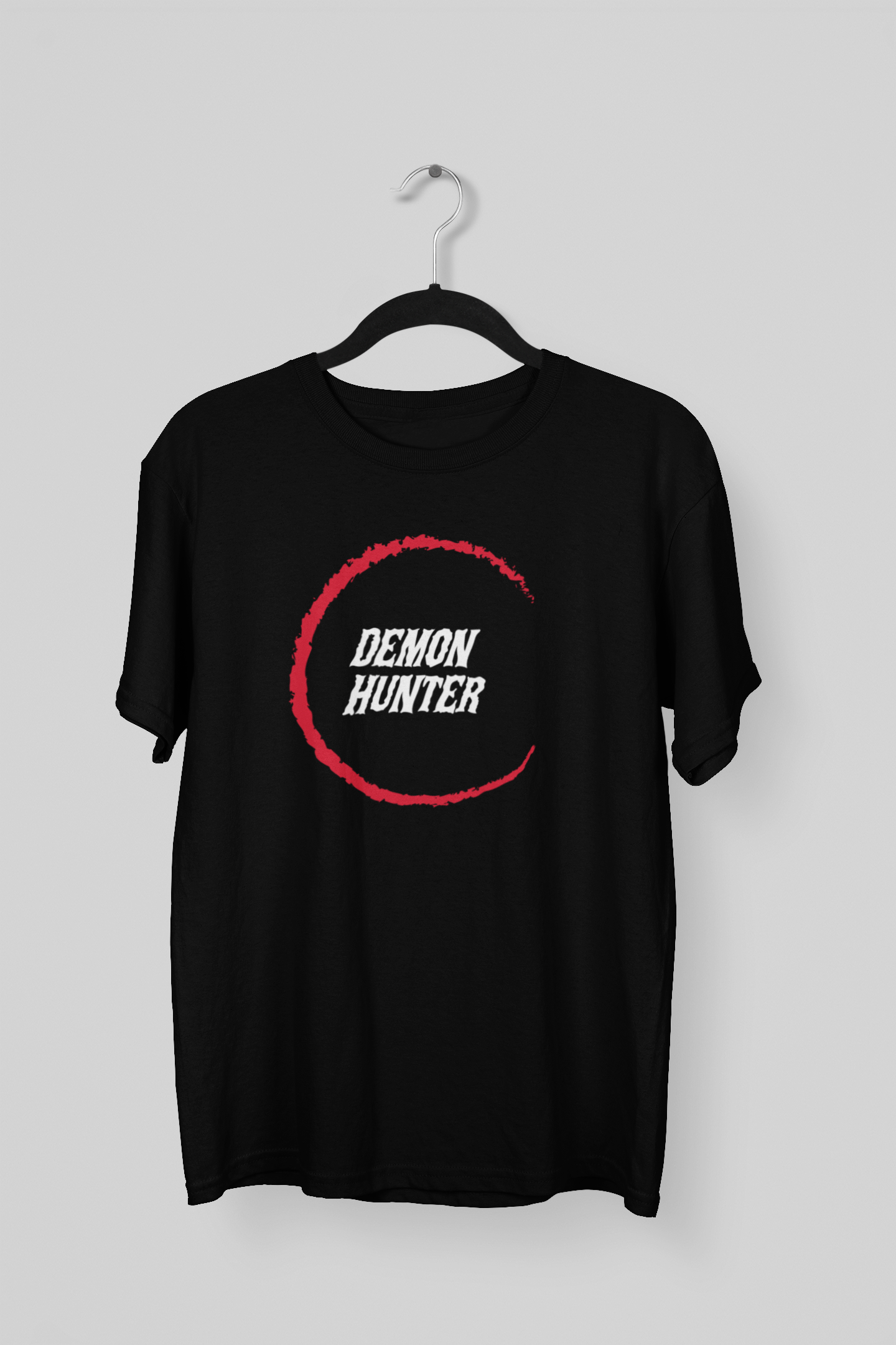Black DEMON HUNTER Style Regular T-Shirt