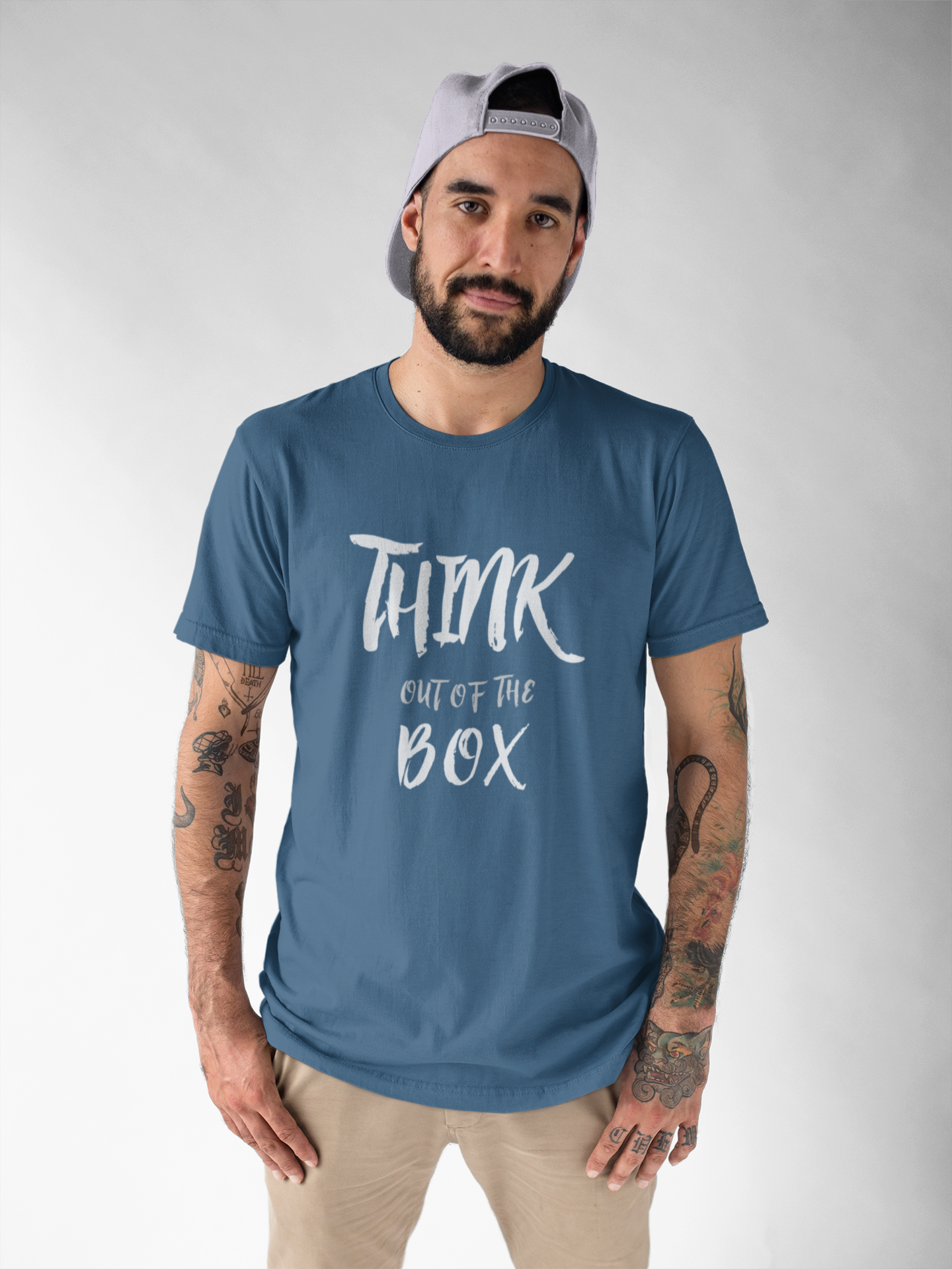 Think-Out-Of-The-Box-Navy-Blue-Regular-T-Shirt