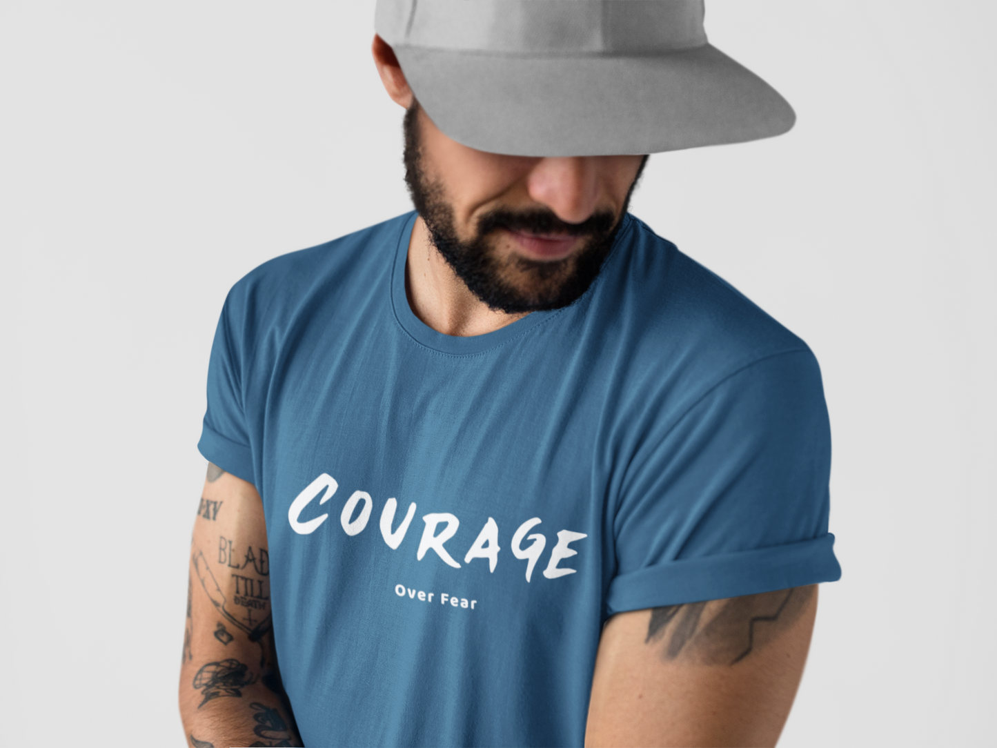 Courage Over Fear Navy Blue Regular T-Shirt