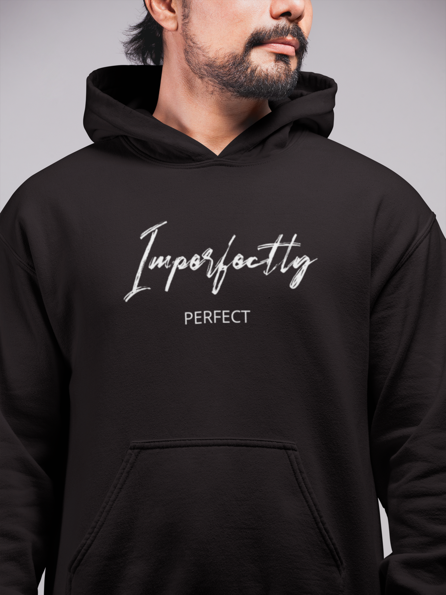 Imperfectly Perfect Black Men's Hoodie