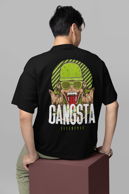 Black Gangsta Life Style Oversized T-Shirt