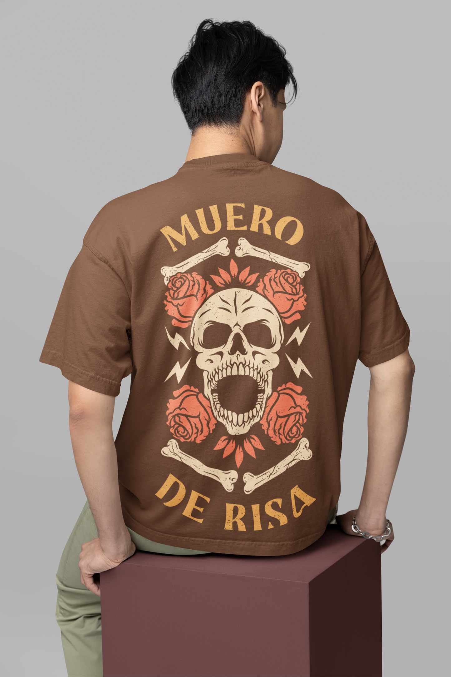 Muero De Risa Brown Oversized T-Shirt