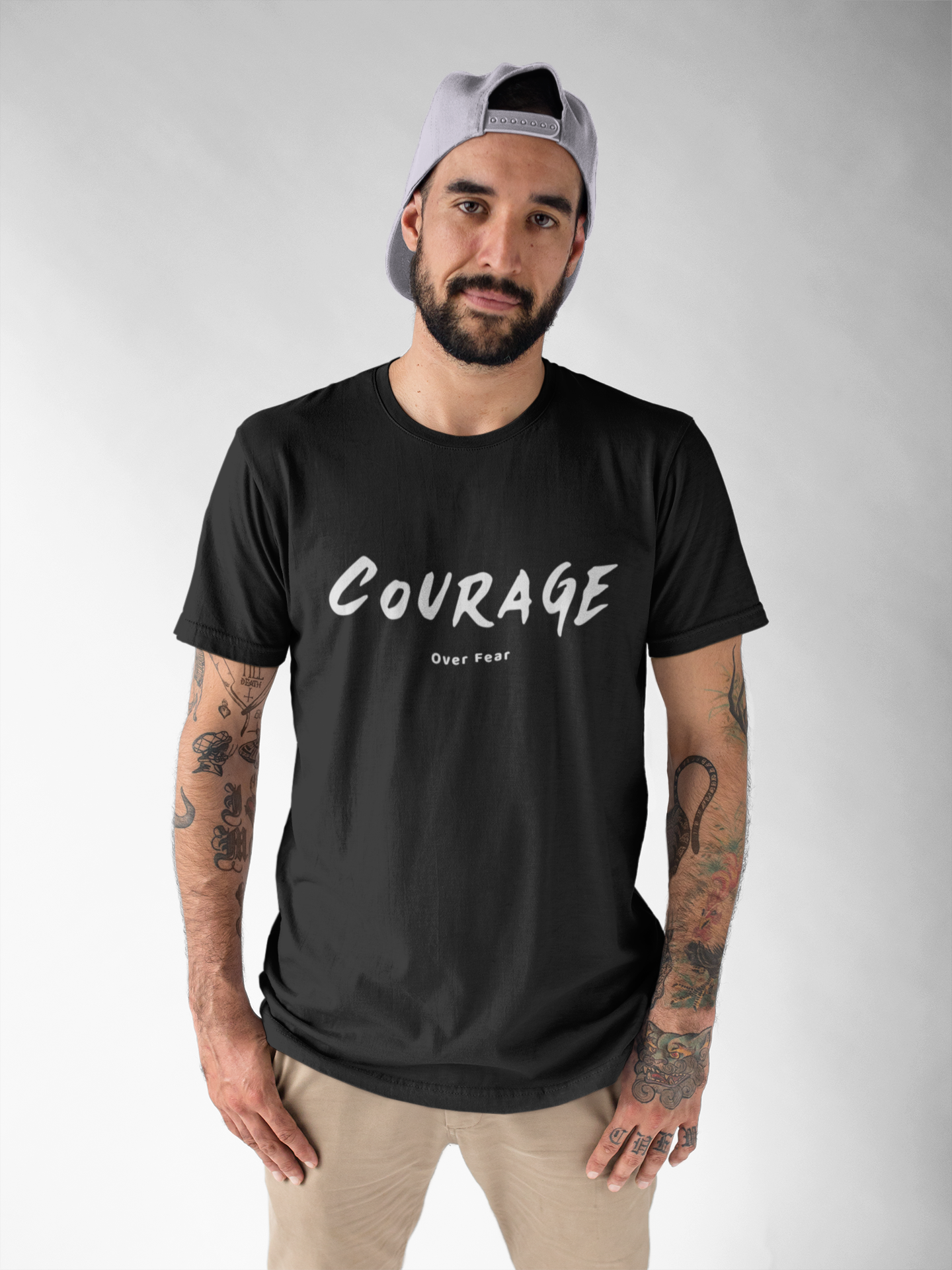 Courage-Over-Fear-Black-Regular-T-Shirt