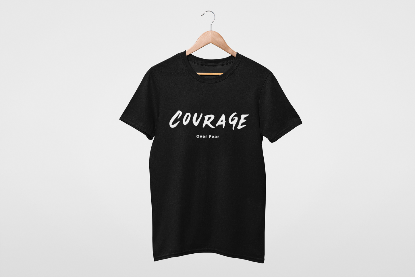 Courage Over Fear Black Regular T-Shirt