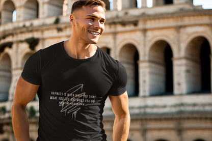 Black HAPINESS Life Style Regular T-Shirt