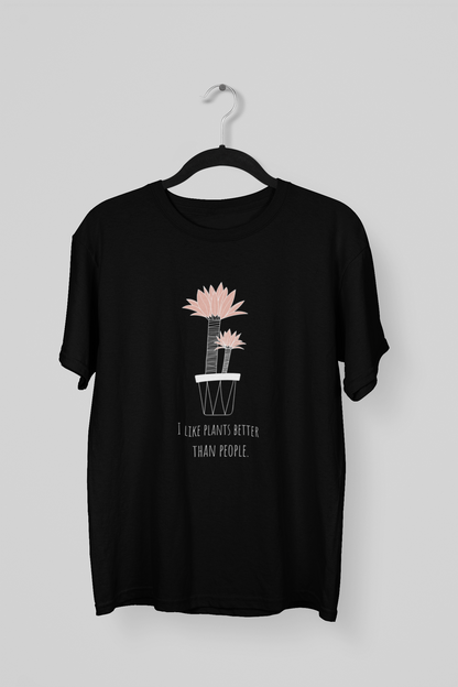 Black I LIKE PLANTS Life Style Regular T-Shirt