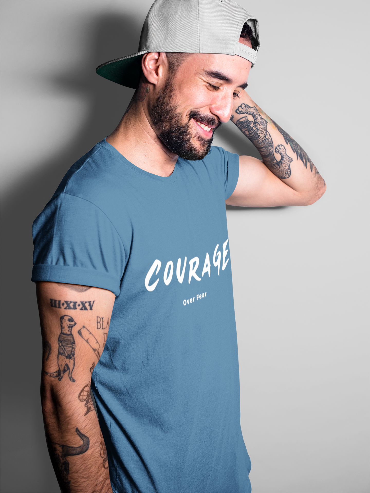 Courage Over Fear Navy Blue Regular T-Shirt