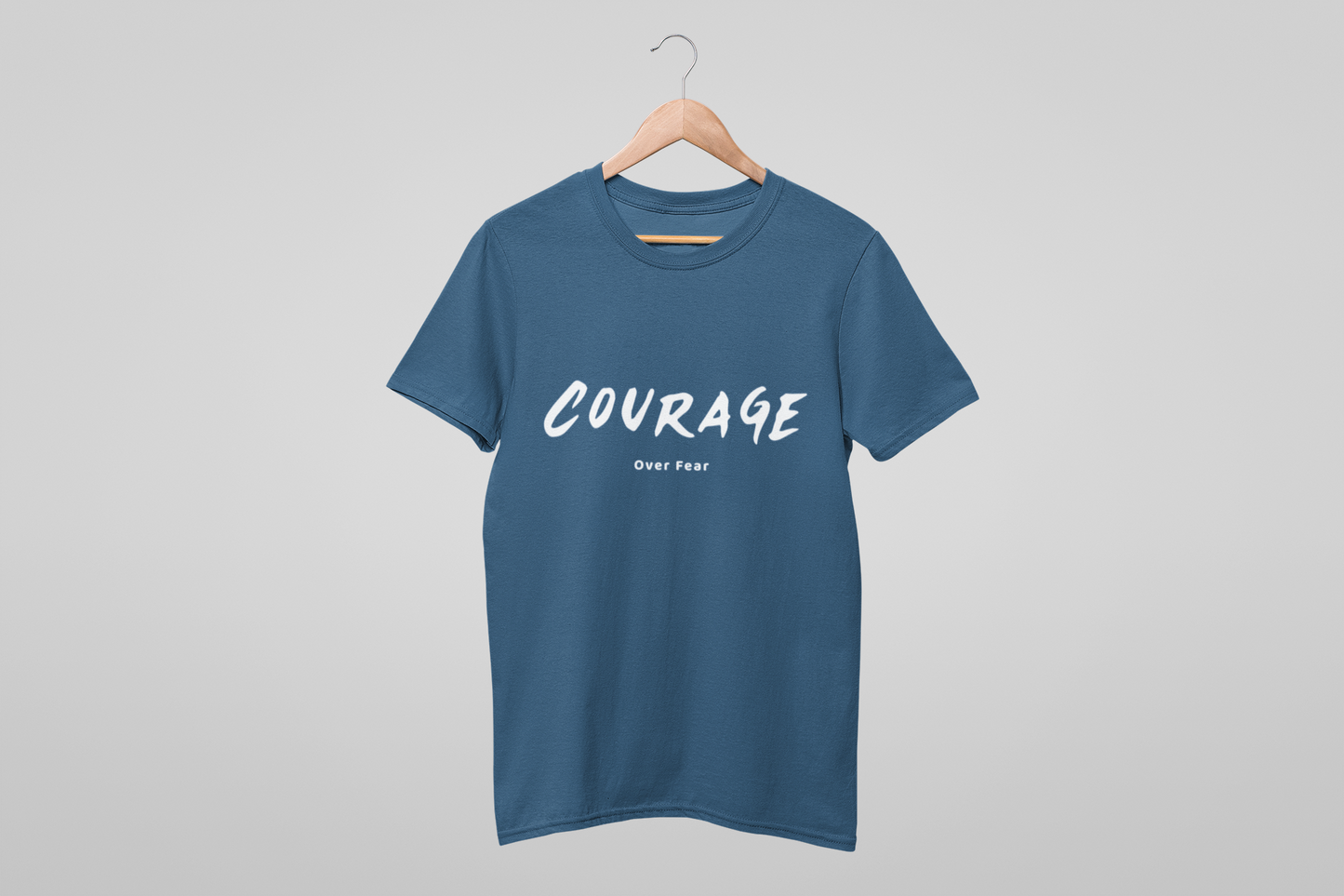 Courage Over Fear Navy Blue Regular T-Shirt