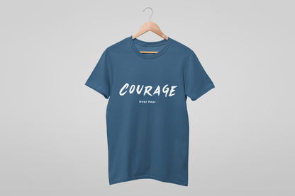 Courage Over Fear Navy Blue Regular T-Shirt